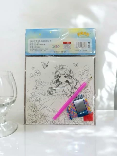 DIAMOND PAINTING -KIT DE PINTURA DIAMANTE+ DIBUJO PARA COLOREAR-NENAS - Arte y Esencias Mayorista
