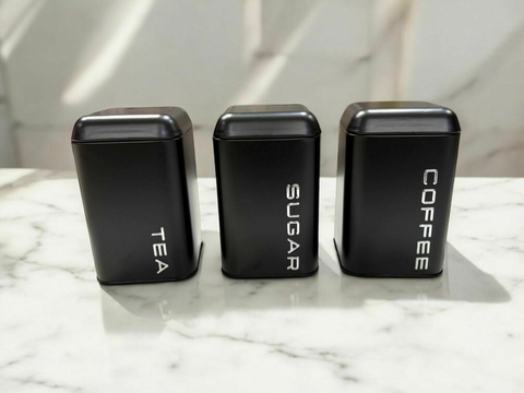 SET DE 3 LATAS RECTANGULAR CON TAPA BLACK - comprar online