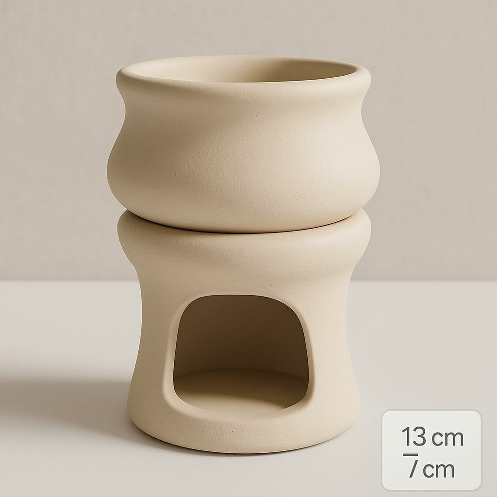 Hornito ceramica para vela - 2 piezas 13cm
