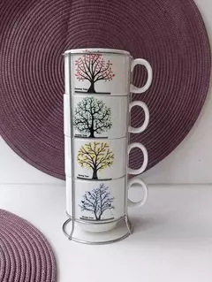 SETX4 POCILLOS CAFÉ APILABLES TREE (4925607) - tienda online