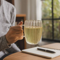 TAZA DE VIDRIO DOBLE CAPA RAYADO (105399) en internet