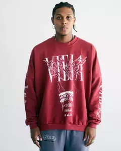 Maxi Buzo Oversize ViejaScul Grillz Bordo - tienda online
