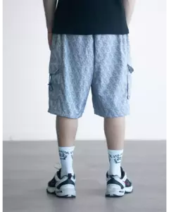 Short Cargo Oversize Microfibra Royal Gris en internet