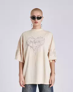 Remera Kabrakuervo Hardcora Beige - comprar online