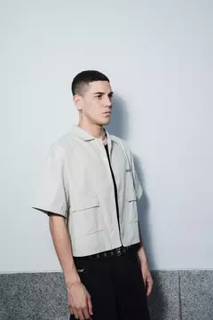 Camisa Boxyfit de Gabardina 25imob Crema - tienda online