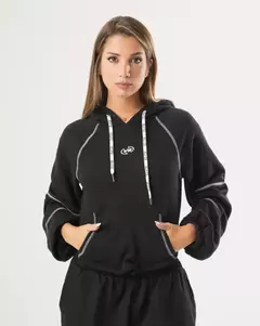 Hoodie Boxy Woman Viejascul Negro - comprar online