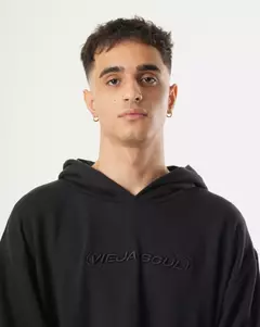 Hoodie Boxyfit Viejascul Extended Logo Negro - SamoaShop