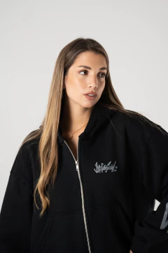 Zip Hood Boxyfit Viejascul Tag Negro en internet