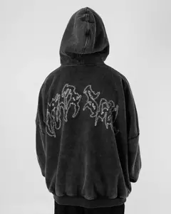 Maxi Hoodie Oversize Viejascul Underworld Washed Escencia Viva - SamoaShop