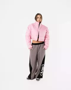 Campera Crop Puffer Viejascul Rosa - tienda online