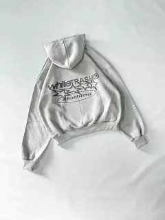 Imagen de Hoodie Oversize Croped WhiteTrash Fourstars Beige