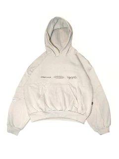 Hoodie Oversize Croped WhiteTrash Fourstars Beige - SamoaShop