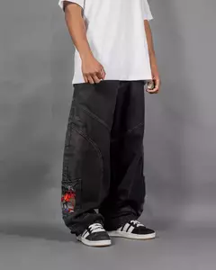 Jean Super Baggy Con Recortes y Bordado HK Fly - comprar online