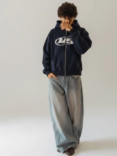 Zip Hood Liviano Boxyfit Viejascul New Circle Marino - comprar online