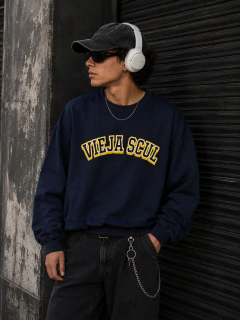 Buzo Boxyfit Viejascul Varsity Marino