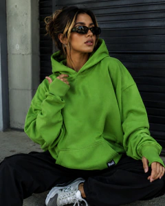 Hoodie Rituals Oversize Liso Verde - tienda online