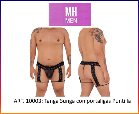 ART. 10.003: Tanga de Microtul, Cintura en Puntilla y Portaligas