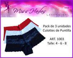 ART. 1003: Pack x 3 Culottes de Puntilla en internet
