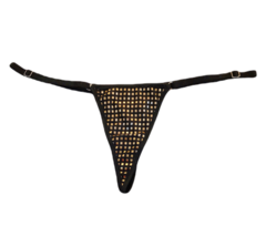 ART. 2049: Tanga de Lycra con detalles en Dorado - comprar online