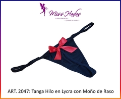 ART. 2047: Tanga de Lycra Hilo dental con Moño de Raso Rojo - comprar online