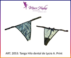 ART. 2053: Tanga en Lycra Animal Print con Moño Atrás