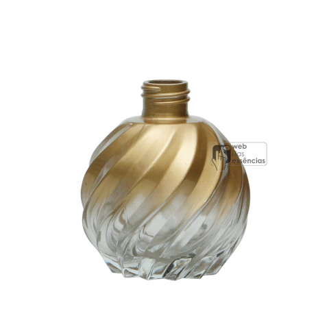 Vidro - Bola Torcido Degrade Dourada - 250ml Rosca 28