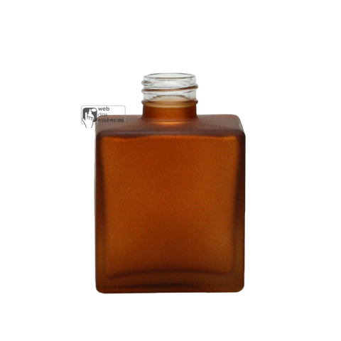 Vidro - Cubo Âmbar Fosco - 250ml - Rosca 28