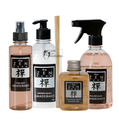 KIT ZEN ROOM AMADEIRADO - 1 HOME SPRAY - 1 AROMATIZADOR - 1 AGUA PERFUMADA - 1 AROMATIZADOR - SKU 1476 -