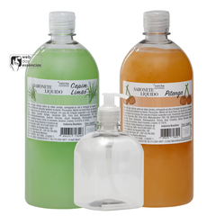 Kit sabonete liquido Capim Limão e Pitanga mais frasco pet 500 ml com válvula sabonete - SKU 1466