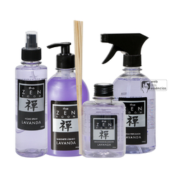 KIT ZEN ROOM LAVANDA - 1 HOME SPRAY - 1 SABONETE LIQUIDO - 1 AROMATIZADOR - 1 AGUA PERFUMADA - SKU 1473