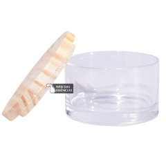 PORTA VELAS - REDONDO COM TAMPA MADEIRA - 8.5x5 - SKU 1767 - comprar online