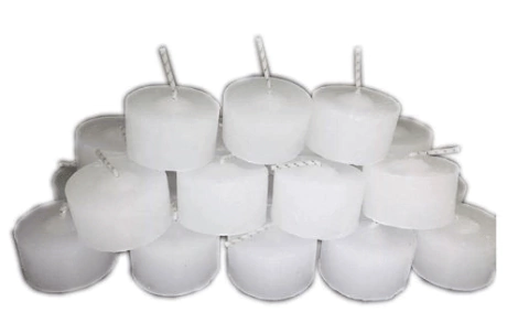 Vela branca - 3, 5 cm altura com 6 unid