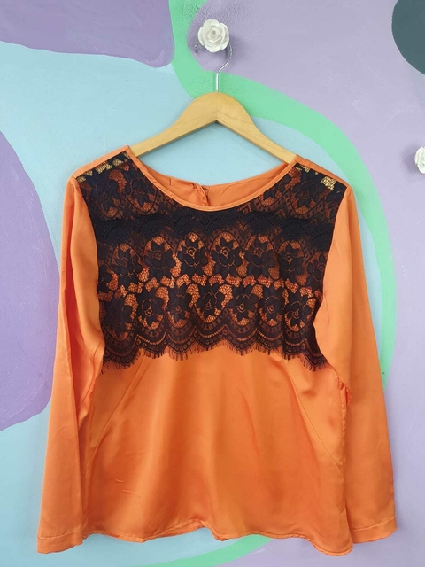 Bata Cetim Renda Laranja
