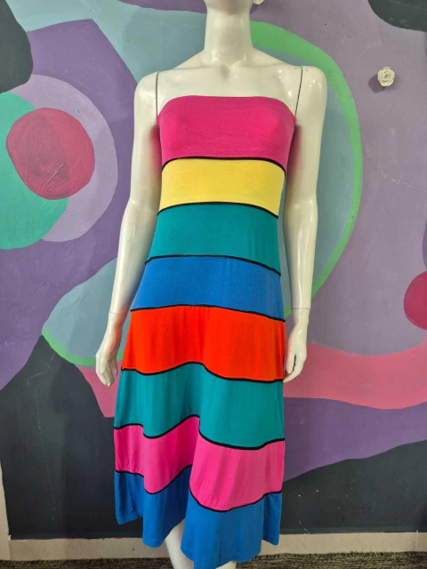 Vestido Midi Listrado Colors - comprar online