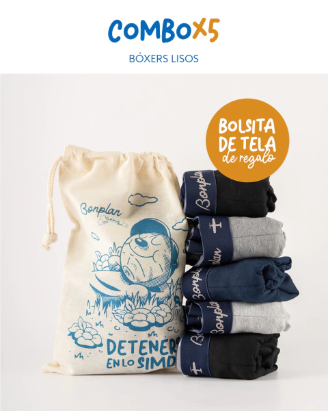 Combo Cinco Bóxers Lisos - comprar online