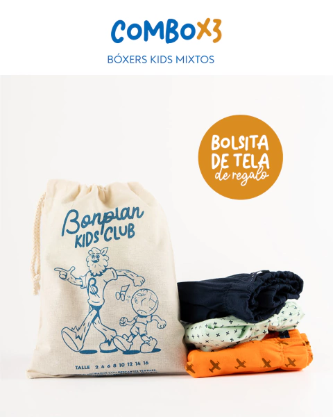 Combo KIDS Tres Boxers Mixtos - comprar online