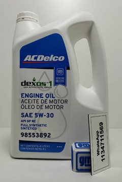 Aceite Acdelco GM 5W30 Sintetico (Dexos 1) 4 Litros NO HACEMOS ENVIO DE ESTE PRODUCTO!! SOLO PARA RETIRAR