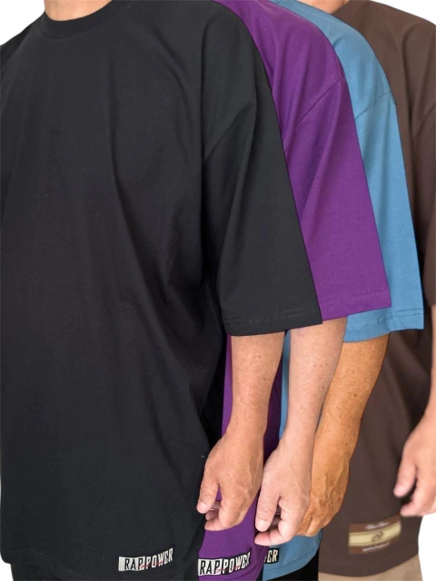 Camiseta rap power oversized lisa basica - comprar online