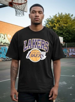 Camiseta Los Angeles Lakers rap power oversized na internet