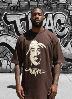 Camiseta tupac rap power oversized - comprar online