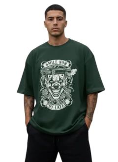 Camiseta eight ball oversized smile now na internet