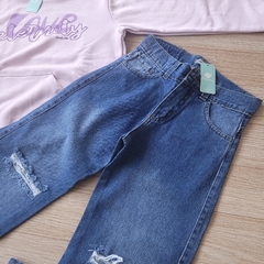 Jeans Wide leg rotura - Talle 4 al 16 en internet