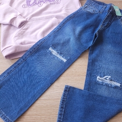 Jeans Wide leg rotura - Talle 4 al 16 - comprar online