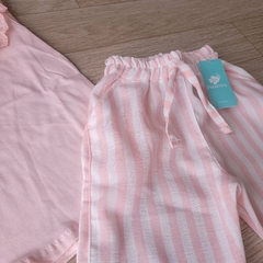 Imagen de Pantalón beba lino con moño rayado