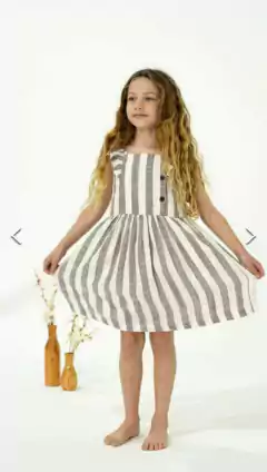 Vestido lino rayado Nena - comprar online