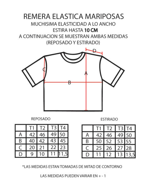 REMERA ELASTICA MARIPOSAS en internet