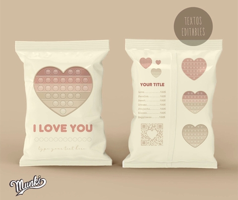 Bolsa Chip Bag Pop it con Textos Editable