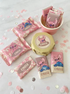 Kit Imprimible Stitch y Angel Rosa PDF con Textos Editables - Kits Imprimibles Munki