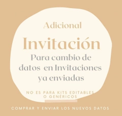 Adicional Cambio de Datos o Redacción en Invitaciones