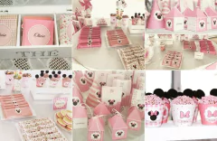 Kit Imprimible Minnie Shabby Chic PERSONALIZADO en internet